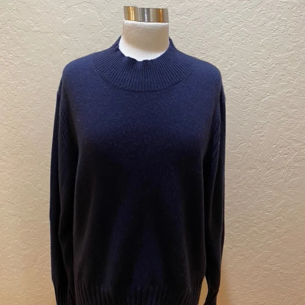 J Crew Navy cashmere mock turtleneck Size XXL